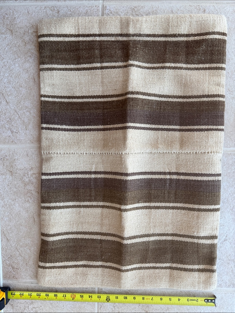 Pottery Barn Cream and Brown Striped Accent Pillow Cover